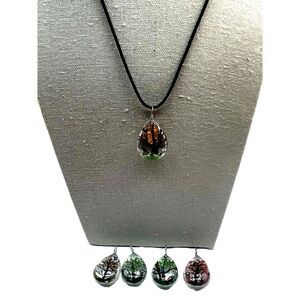 New Nature Motif Teardrop Shape Multiple Pendants Jewelry Set